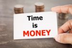 Time Is Money Inspirational Quote Stock Photo