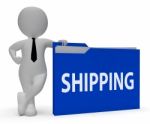 Shipping Folder Indicates Delivering Freight 3d Rendering Stock Photo