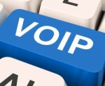 Voip Key Means Voice Over Internet Protocol Stock Photo