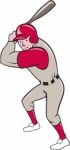 Baseball Player Batting Isolated Cartoon Stock Photo