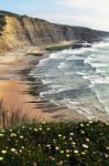 Beautiful Rocky Beach Of Magoito, Located In Sintra, Portugal Stock Photo