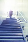 Somebody Walking Up Stairs Stock Photo