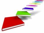 Multicolored Books Flying Stock Photo