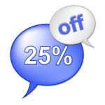 Twenty Five Percent Shows Discounts Reduction And Savings Stock Photo