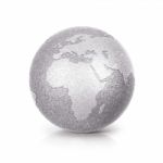 Silver Glitter Globe 3d Illustration Europe And Africa Map Stock Photo