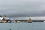 Lifeboat Cruising Off Appledore Devon Stock Photo