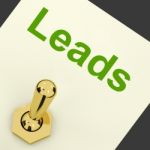 Leads Switch Means Lead Generation And Sales Stock Photo