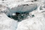 Pollution At The Athabasca Glacier Stock Photo