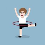 Hula Hoop Exercise Stock Photo