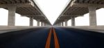 Perspective On Bridge Ram Construction And Asphalt Raod Isolated Stock Photo