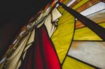 Close Up Of Stained Glass Image Of St.thomas Stock Photo