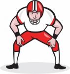 American Football Center Snap Front Cartoon Stock Photo