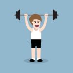 Barbell Behind The Neck Press Stock Photo