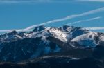 The Snowy Mountains In Winter Stock Photo