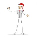 Man With Santa Hat Stock Photo