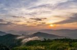 Sunset On Phu Chi Fa Forest Park Stock Photo