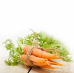 Baby Carrots Bunch Tied With Rope Stock Photo