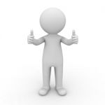 3d Man Showing Thumbs Up Stock Photo