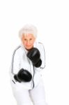 Woman With Boxing Gloves Stock Photo