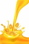 Splashing Orange Juice Stock Photo