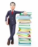 Businessman With Information Indicates Professional Schooling And Trade Stock Photo