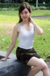 Portrait Of Thai Adult Sexy Women Office Beautiful Girl Relax And Smile Stock Photo