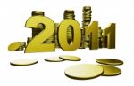 2011 Gold 3D Stock Photo