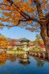 Gyeongbokgung Palace In Autumn,south Korea Stock Photo