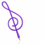 Music Note Shape Of Colour Pencil Illustration Stock Photo