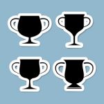 Trophy Cup Icon Set Stock Photo