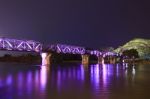 River Kwai Metal Train Bridge Stock Photo