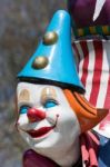 Clown Mannequin At A Funfair In Cardiff Stock Photo