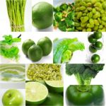 Green Healthy Food Collage Collection Stock Photo