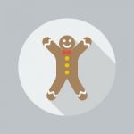 Christmas Flat Icon. Gingerbread Man Stock Photo