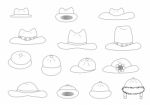 Linear Variety Cartoon Hats Stock Photo