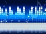 Blue Music Background Shows Melody Rock Or Tune
 Stock Photo