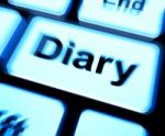 Diary Keyboard Shows Online Planner Or Schedule Stock Photo