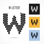 Creative W- Letter Icon Abstract Logo Design  Template Stock Photo