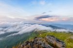 Nature In Sunrise On Mountain, Thailand Stock Photo