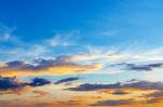 Dark Clouds And Dark Sky In Rainy Day, Cloudy And Stormy And Blue Sky Stock Photo