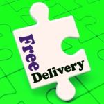 Free Delivery Puzzle Shows No Charge Or Gratis To Deliver Stock Photo