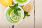 Mint Infusion Tea Tisane With Lemon Stock Photo