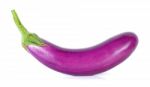 Purple Eggplant Isolated On The White Background Stock Photo