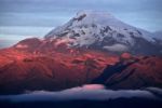 Sunset On The Mighty Volcano Cayambe In Ecuador Stock Photo