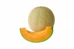 Cantaloupe Melon Isolated On White Background Stock Photo