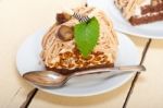 Chestnut Cream Cake Dessert Stock Photo