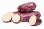 Eggplants Isolated On A White Background Stock Photo