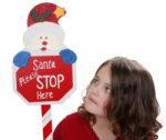 Santa Stop Here Stock Photo