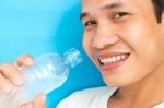 Man Drinking Water Stock Photo