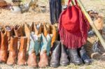 American West Cowboy Leather Boots Stock Photo